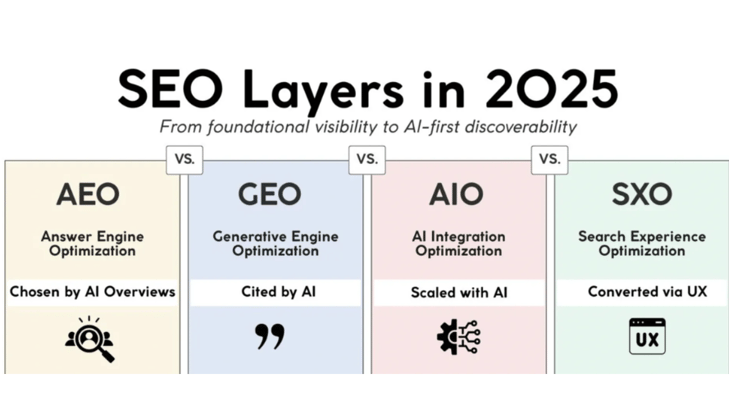 AEO vs GEO  vs AIO  vs SXO